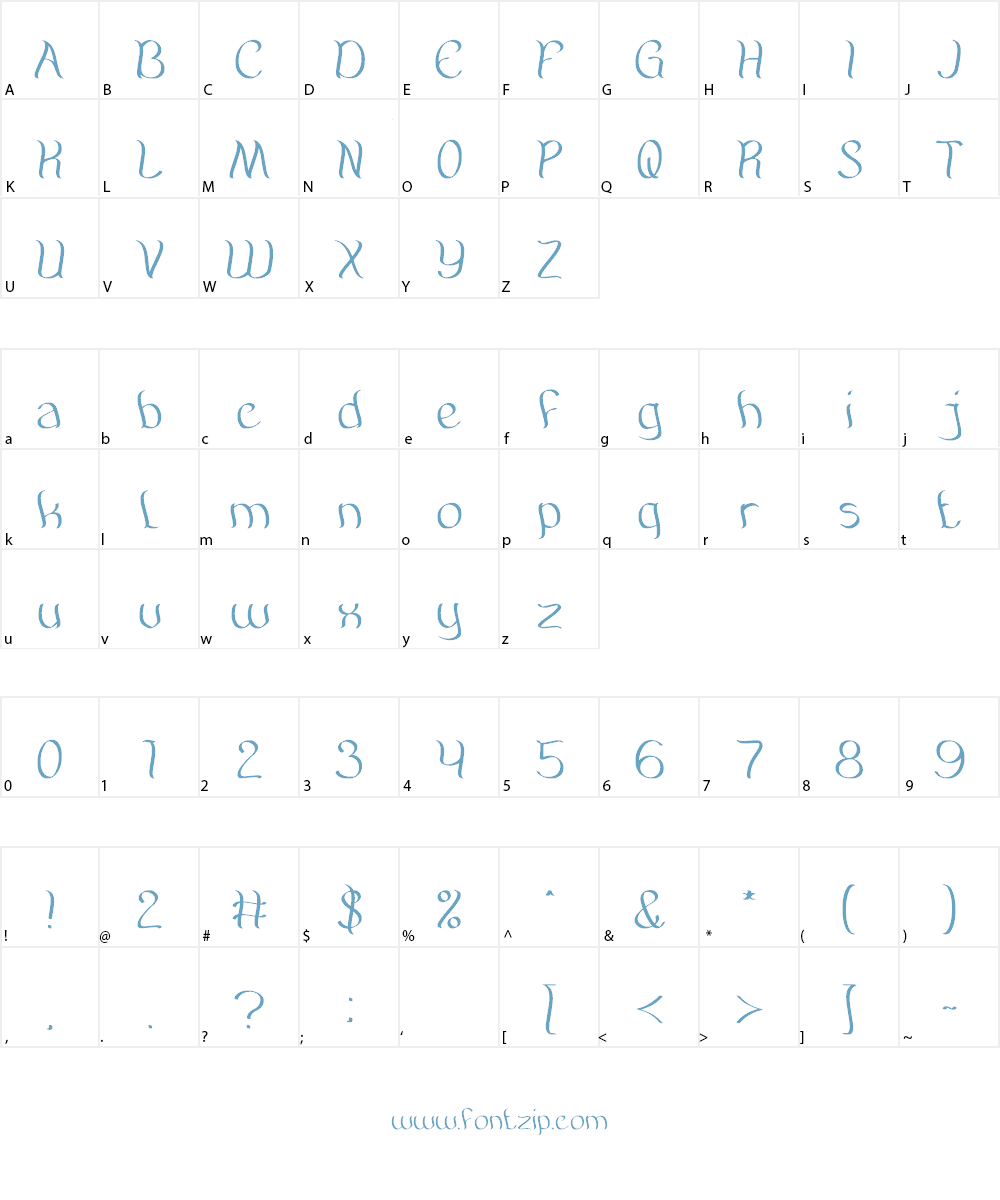 Amazing Symphony Font Character